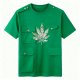 Green Multi-Pocket Cargo T-Shirt with Leaf Print